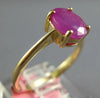 ESTATE 1.86CT RUBY 14KT YELLOW GOLD 3D CLASSIC OVAL SOLITAIRE SIMPLE FUN RING