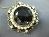 ANTIQUE LARGE 35CT SMOKY TOPAZ & SOUTH SEA PEARL 14KT YELLOW GOLD PENDANT BROOCH