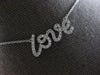 ESTATE .30CT DIAMOND 18KT WHITE GOLD 3D CLASSIC LOVE SCRIPT NECKLACE
