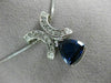 ANTIQUE 2.36CT DIAMOND & AAA SAPPHIRE 18K WHITE GOLD 3D TRILLION PENDANT #10391