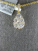 ESTATE LARGE 1.02CT DIAMOND 18K YELLOW GOLD INVISIBLE TEAR DROP FLOATING PENDANT