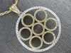 ESTATE LARGE 1.53CT DIAMOND 18KT 2 TONE GOLD MULTI CIRCULAR FLOWER LOVE PENDANT