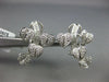 .80CT DIAMOND 14K WHITE GOLD 3D MULTI HEART LEAF BRANCH CLIP ON HANGING EARRINGS