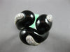 EXTRA LARGE .49CT DIAMOND & AAA ONYX 18KT WHITE GOLD MULTI LEAF CRISS CROSS RING
