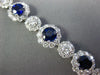LARGE 13.65CT DIAMOND & AAA SAPPHIRE 18KT WHITE GOLD 3D FLOWER TENNIS BRACELET