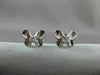 ANTIQUE .16CT DIAMOND BUTTERFLY 3D 18KT WHITE GOLD EARRINGS ELEGANT!! #1780