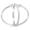 WIDE .20CT DIAMOND 14KT WHITE GOLD ROUND BEZEL ETOILE CRISS CROSS INFINITY RING