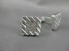 ESTATE LARGE 1.70CTW DIAMOND 14K WHITE GOLD STRIPE CUFFLINKS F VVS/VS 17MM #2125