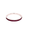 ESTATE .23CT AAA RUBY 18KT ROSE GOLD 3D CLASSIC SEMI ETERNITY ANNIVERSARY RING