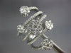 EXTRA LARGE 1.47CT DIAMOND 18K WHITE GOLD MULTI ROW CRISS CROSS FLOWER LOVE RING