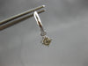 ESTATE .19CT DIAMOND 14KT WHITE GOLD 3D CLASSIC FLOWER HUGGIE HANGING EARRINGS