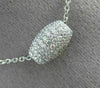ESTATE 1.30CT DIAMOND 14K WHITE GOLD LOVE BARREL OVAL FLOATING PENDANT E/F 25556