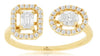 .58CT DIAMOND 14KT YELLOW GOLD OVAL ROUND & BAGUETTE DOUBLE SOLITAIRE LOVE RING