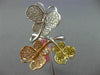 LARGE .91CT WHITE PINK & FANCY YELLOW DIAMOND 18KT TRI COLOR GOLD BUTTERFLY RING