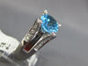 ESTATE 10.20CT DIAMOND & AAA BLUE TOPAZ 14KT WHITE GOLD 3D OVAL & ROUND FUN RING