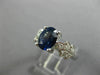ESTATE 1.45CT DIAMOND & AAA SAPPHIRE 14KT WHITE GOLD 3D FILIGREE ENGAGEMENT RING