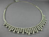 ANTIQUE LARGE 5.98CT DIAMOND 14KT WHITE GOLD BEZEL MULTI STRAND NECKLACE #17322