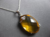 LARGE 9.43CT DIAMOND & AAA CITRINE 14KT WHITE GOLD OVAL & ROUND FLORAL PENDANT