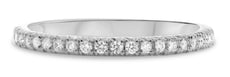 ESTATE .19CT DIAMOND 14K WHITE GOLD ROUND SEMI ETERNITY WEDDING ANNIVERSARY RING