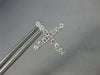 ESTATE .54CT DIAMOND 18KT WHITE GOLD CLASSIC CROSS HUGGIE HOOP HANGING EARRINGS