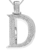 ESTATE EXTRA LARGE 1.04CT DIAMOND 14KT WHITE GOLD D INITIAL FUN FLOATING PENDANT