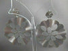 ESTATE LARGE DESIGNER 14K WHITE GOLD ROUND HANGING FLOWER HOOP EARRINGS 50M 2584