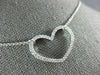 ESTATE .27CT DIAMOND 18K WHITE GOLD 3D CLASSIC OPEN HEART LOVE NECKLACE