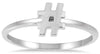 ESTATE 14KT WHITE GOLD 3D CLASSIC HASHTAG # DAINTY FUN LOVE RING