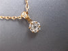 ESTATE SMALL .19CT DIAMOND 18KT ROSE GOLD 3D CLUSTER FLOWER LOVE PENDANT