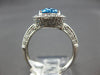 LARGE 3.49CT DIAMOND & AAA BLUE TOPAZ 14KT WHITE GOLD FILIGREE ENGAGEMENT RING