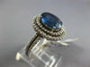 LARGE 3.05CT DIAMOND & SAPPHIRE 14KT WHITE GOLD OVAL DOUBLE HALO ENGAGEMENT RING