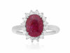 GIA CERTIFIED 2.68CT DIAMOND & AAA RUBY 18KT PLATINUM 3D CLASSIC ENGAGEMENT RING