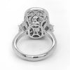 LARGE 10.53CT DIAMOND & AAA AQUAMARINE 18K WHITE GOLD 3D CUSHION ENGAGEMENT RING