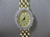 ESTATE .40CT DIAMOND 14KT WHITE & YELLOW GOLD OVAL GENEVE QUARTZ WATCH #19133