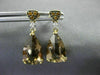 LARGE 5.41CT DIAMOND YELLOW SAPPHIRE & AAA SMOKY TOPAZ 14KT YELLOW GOLD EARRINGS