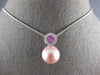 .53CT DIAMOND & AAA PINK SAPPHIRE & PINK SOUTH SEA PEARL 14KT WHITE GOLD PENDANT