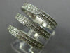 ESTATE LARGE 1.20CT DIAMOND 14KT WHITE GOLD 3D ETERNITY THREE ROW FUN LOVE RING