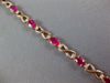 LONG 4.92CT DIAMOND & AAA RUBY 14K ROSE GOLD OVAL & ROUND X LOVE TENNIS BRACELET