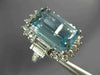 EXTRA LARGE 10.99CT DIAMOND & AAA AQUAMARINE 14KT WHITE GOLD ENGAGEMENT RING
