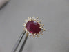 ANTIQUE 3.36CTW DIAMOND RUBY 14K YELLOW GOLD OVAL CLUSTER EARRINGS FG VVS #15338