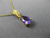 ESTATE .50CT AAA AMETHYST 14KT YELLOW GOLD 3D TEAR DROP FLOATING PENDANT #22991
