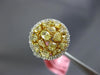 GIA LARGE 2.87CT WHITE & FANCY YELLOW DIAMOND 18KT TWO TONE GOLD 3D CLUSTER RING