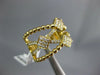 WIDE .35CT DIAMOND 18KT YELLOW GOLD MULTI ROW CRISS CROSS SQUARE BEADED FUN RING