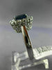 ESTATE LARGE 2.17CT DIAMOND & AAA SAPPHIRE 14KT WHITE GOLD HALO ENGAGEMENT RING