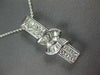 LARGE 1.30CT DIAMOND 18K WHITE GOLD ROUND PRINCESS & BAGUETTE BAR PENDANT #27208