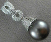 ESTATE .40CT DIAMOND & AAA TAHITIAN PEARL 18K WHITE GOLD FILIGREE PENDANT #21600