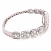 EXTRA LARGE 6.43CT DIAMOND 18KT WHITE GOLD ROUND & BAGUETTE CUFF BANGLE BRACELET