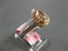 LARGE 1.47CT WHITE PINK & MOCHA DIAMOND 18KT 2 TONE GOLD CLASSIC ENGAGEMENT RING
