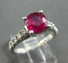 ESTATE WIDE 1.47CT DIAMOND & AAA RUBY 14K WHITE GOLD LUCIDA ENGAGEMENT RING #122