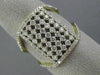 ESTATE LARGE 1.16CT DIAMOND 14KT WHITE & YELLOW GOLD MULTI ROW RECTANGULAR RING